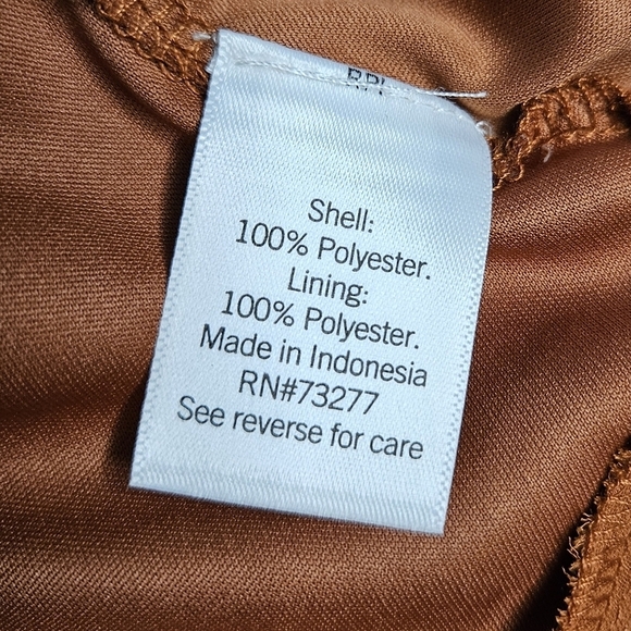 Nine West Rust Long Sleeve V-neck Blouse With Empire Waist - Picture 5 of 11